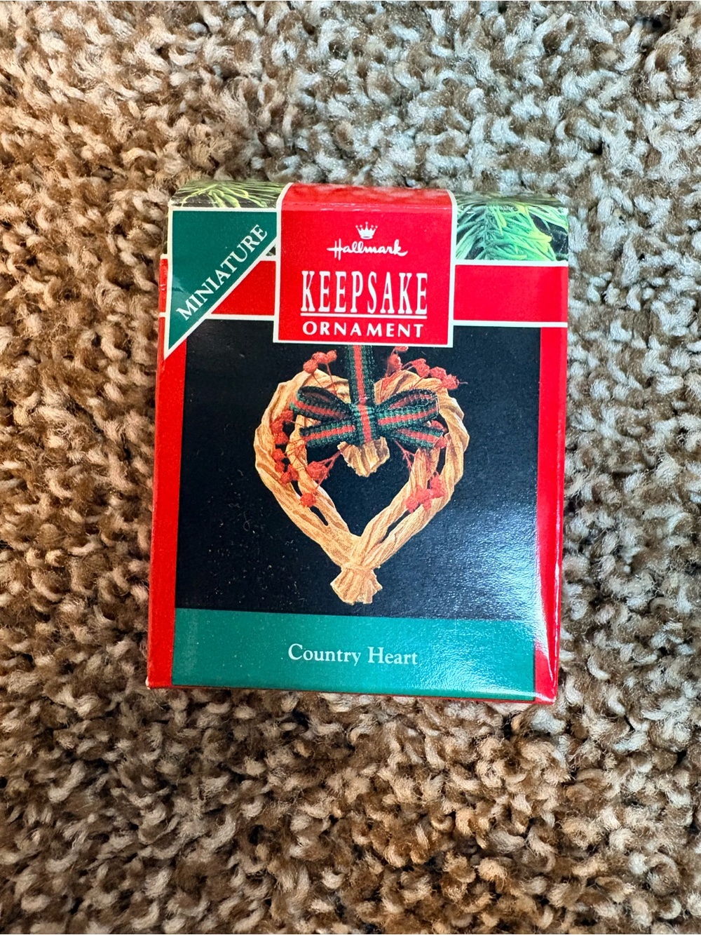 Hallmark Keepsake Ornament - Red, Green & Natural Country Heart